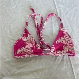 Billabong Pink and White Bikini Top